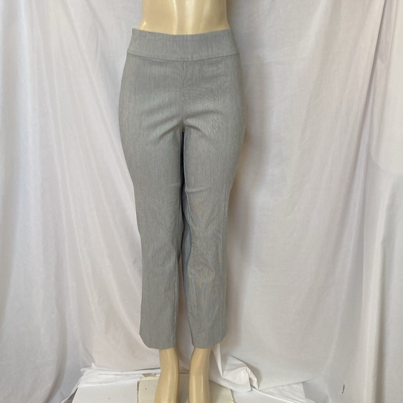 OPHELIA ROE Women’s Ankle Length Skinny Size 2X Striped White & Gray NWT - Picture 3 of 9